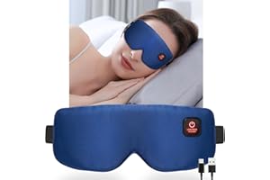 BETIDOM Heated Eye Mask Cordless for Dry Eyes, USB Eyes Heating Pad, Rechargeable, Real Silk, Sleep Mask for Men Women, Warm Eye Compress for Relief Stye, Blepharitis, Chalazion, Eye Fatigue or MGD