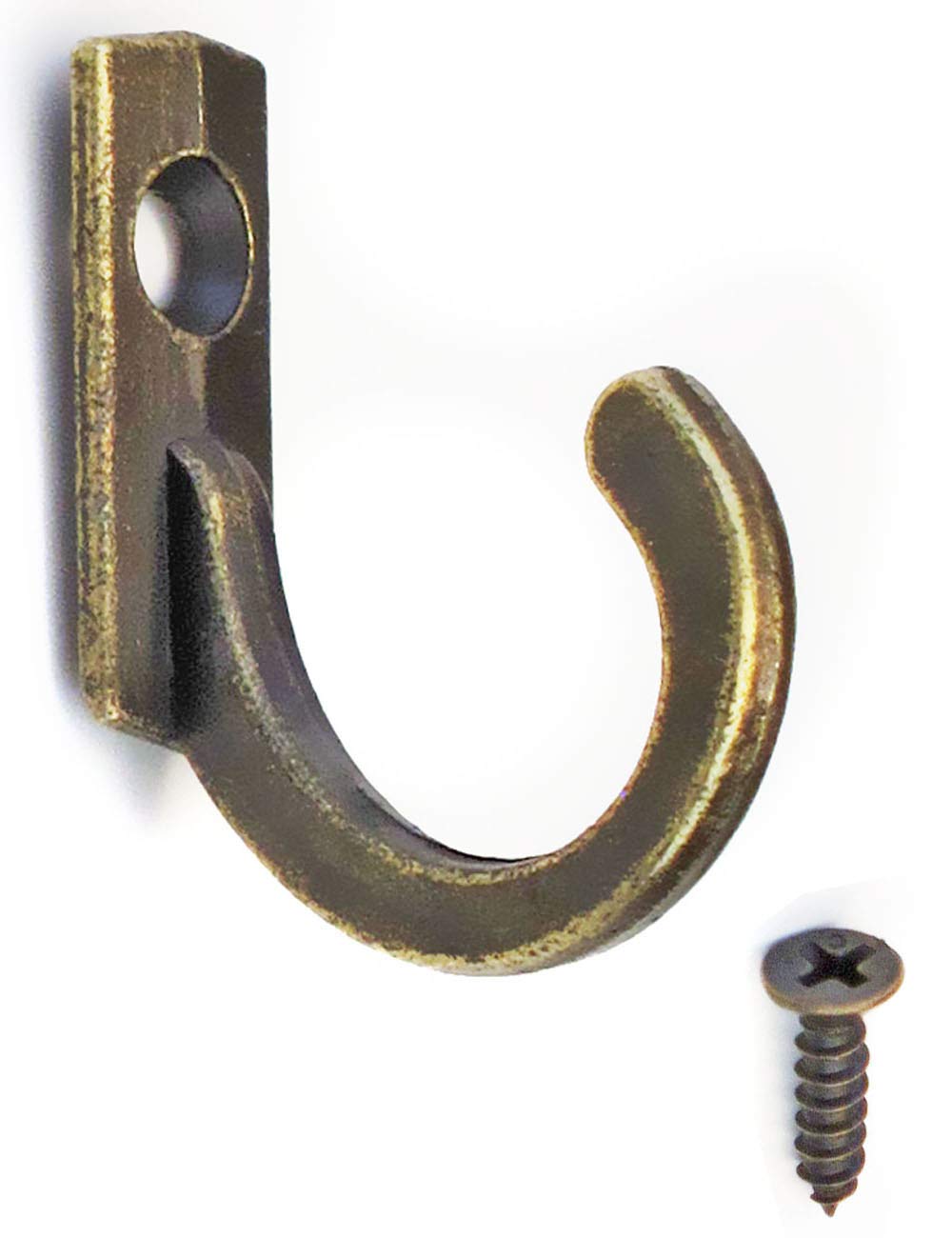 Fuxxer 10x Picture Hooks Antique Bronze Design Wall Hooks Brass Vintage Retro Set of 10 with Screws