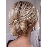 Unicra Bride Wedding Rhinestone Hair Vine Bridal Silver Hair Piece Crystal Headband Hair Accessories for Women and Girls (17.7inches) (Silver)