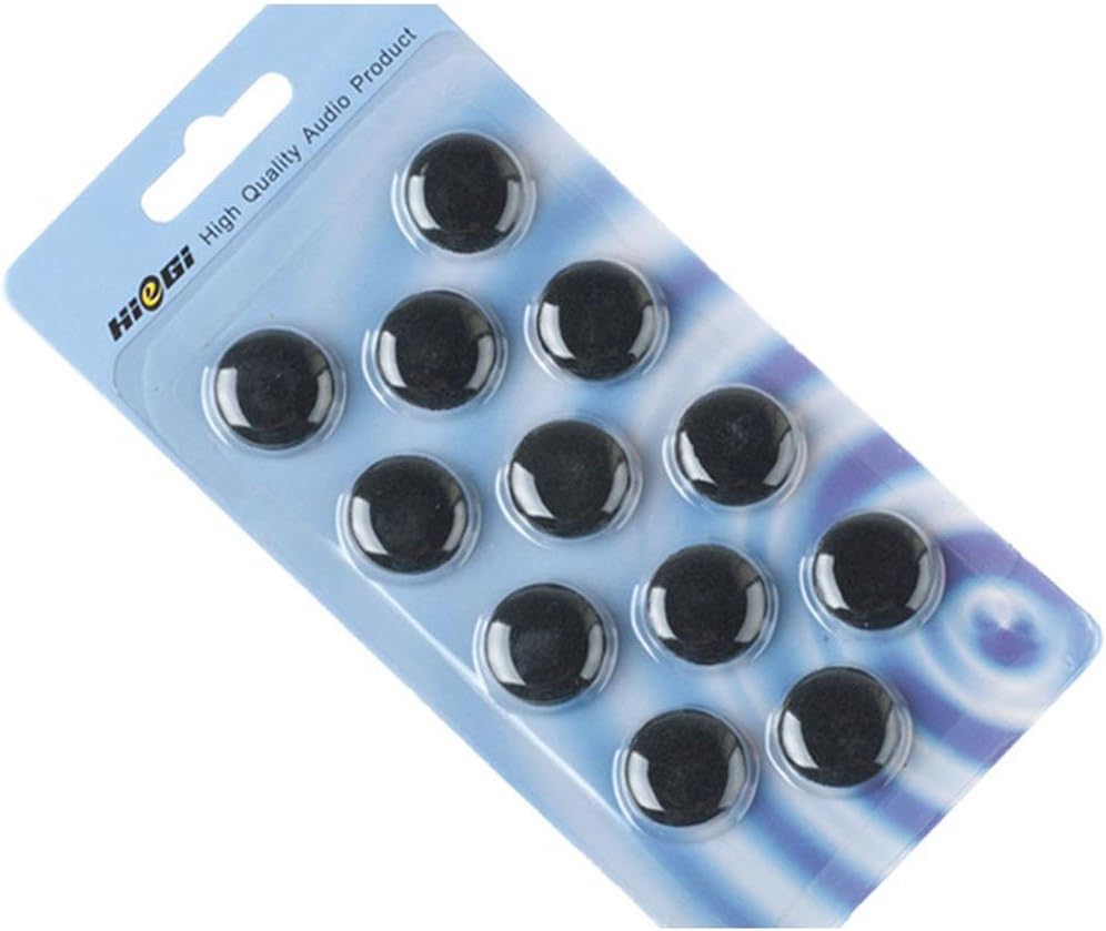HIeGI Quality Replacement Foam Pad Earbud Earpad 12 Pack Sponge Cushion Covers for iPod and Stereo Headsets ( HG-02 & Black)
