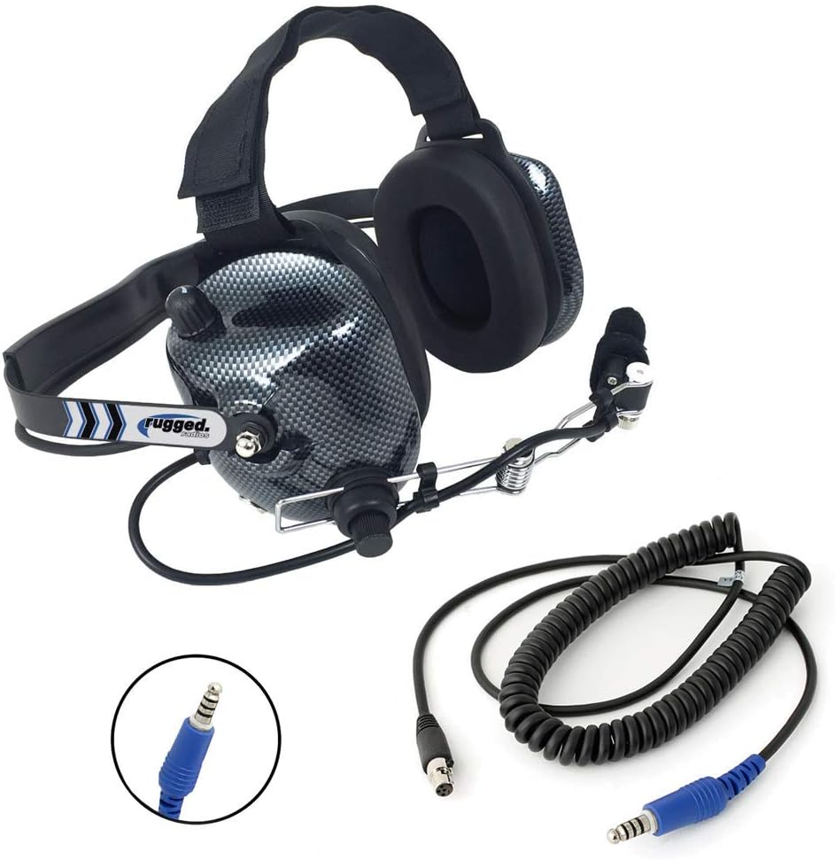 Rugged Radios H41 Carbon Fiber Style 2Way Behind The Head Racing