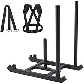 TE DEUM Weight Training Pull Sled, Fitness Strength Speed Training Sled, Steel Power Sled Workout Equipment for Athletic Exercise and Speed Improvement, Only Suitable for 2" Weight Plate