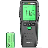Pinless Moisture Meter for Wood Digital Wall Moisture Detector | Non Destructive,Moisture Tester, Audible Alarm &amp; HOLD Function, Ideal for Firewood, Lumber, Home Inspections