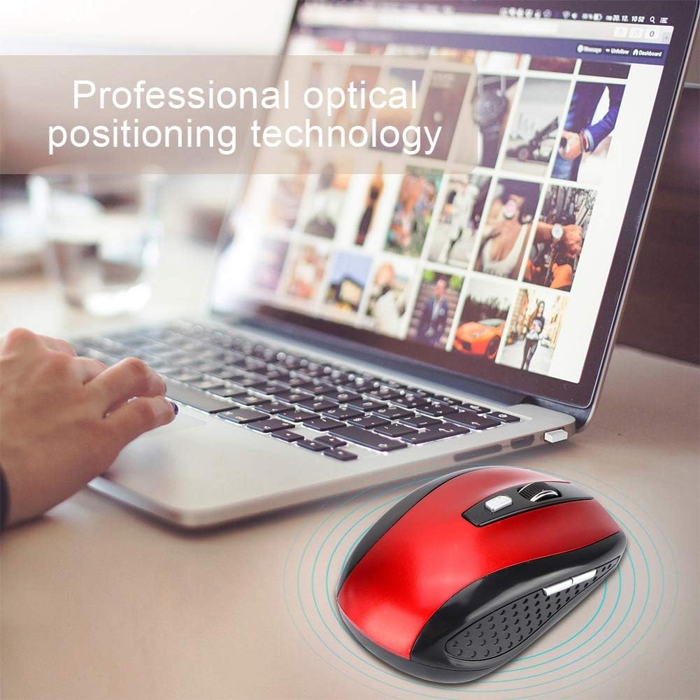 ASHATA Wireless Mouse, 2.4G USB Wireless Mice Ergonomic Optical PC Laptop Computer Cordless Mouse with Receiver - Image 4