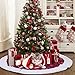 Aytai Non-Woven Christmas Tree Skirt 48 inches, Traditional Red and White Snowflakes Tree Skirts for Christmas Decorations