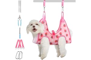 Supet Dog Grooming Hammock, New Small Sling for Nail Trimming, Back Protect Hanging Harness for Claw Care, Dog Nail Trimming Restraint with Thick Fabric