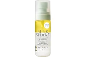Beekman 1802 Milk Shake Mini Hydrating Face Mist - Hyaluronic Acid & Squalane Facial Mist Minimizes Pores & Gently Moisturizes, Goat Milk Skin Toner Spray, Lightweight, Fragrance Free, Travel Size