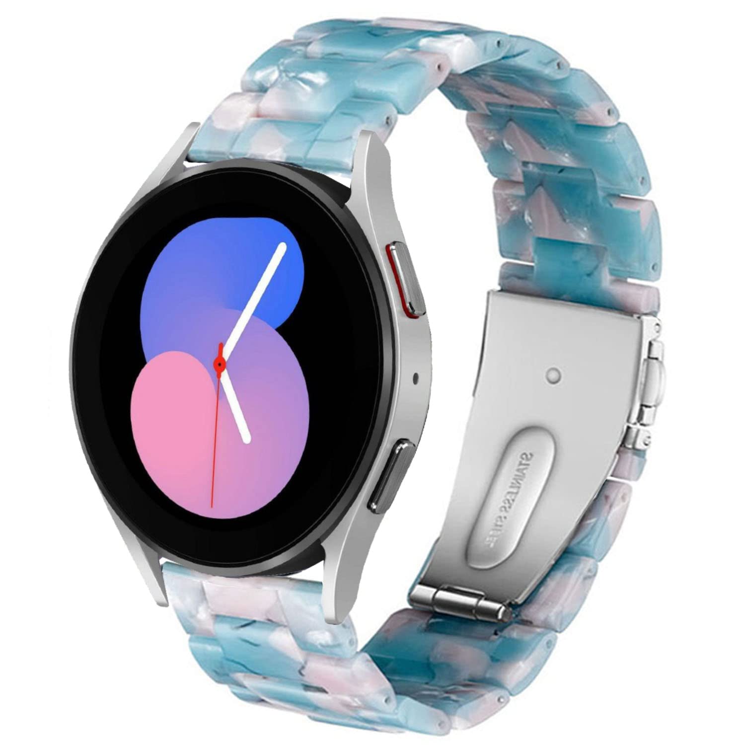 DEALELE Compatible with Samsung Galaxy Watch 6 / 6 Classic / 5 / 5 Pro / Galaxy Watch 4 / 4 Classic / 3 41mm, 20mm Colorful Resin Replacement Strap for Huawei GT2 42mm / GT3 42mm, Sky blue