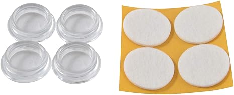 GleitGut Möbeluntersetzer Gleitschale rund mit Filz 4 Stück Möbelschutz