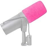 LEFXMOPHY SM7B Windscreen for Shure SM7B SM7dB Vocal Microphone Replacement Pop filter, Hot Pink Furry Wind Muff Deadcat Cover