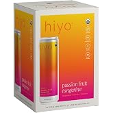 Hiyo Non-Alc Functional Seltzer, Adaptogens &amp; Nootropics, 12 fl oz, 4pk | Passion Fruit Tangerine, Organic Social Tonic, Non-Alcoholic Beverage, Functional Drink, 30 Cals, Gluten Free, Vegan, Non-GMO