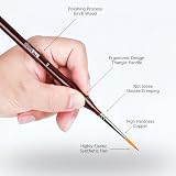 Rock Ninja Detail Paint Brush Set 9pcs Fine Detail Nylon Brushes Red view 3
