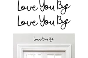 WY LIGHTING LEVEL 2 Set Love You Bye Wood Sign Home Decor, Black Modern Home Decor Unique Wooden Entryway Hallway Wall Art Decorations with Double-side Stickers, Express Love and Warmth Family Sign Home Decorations