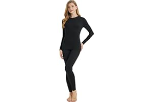 YUSHOW Thermal Underwear Set Women Long Sleeve Thermal Shirts Crew Neck Soft Long Johns Base Layer Pajamas for Cold Weather