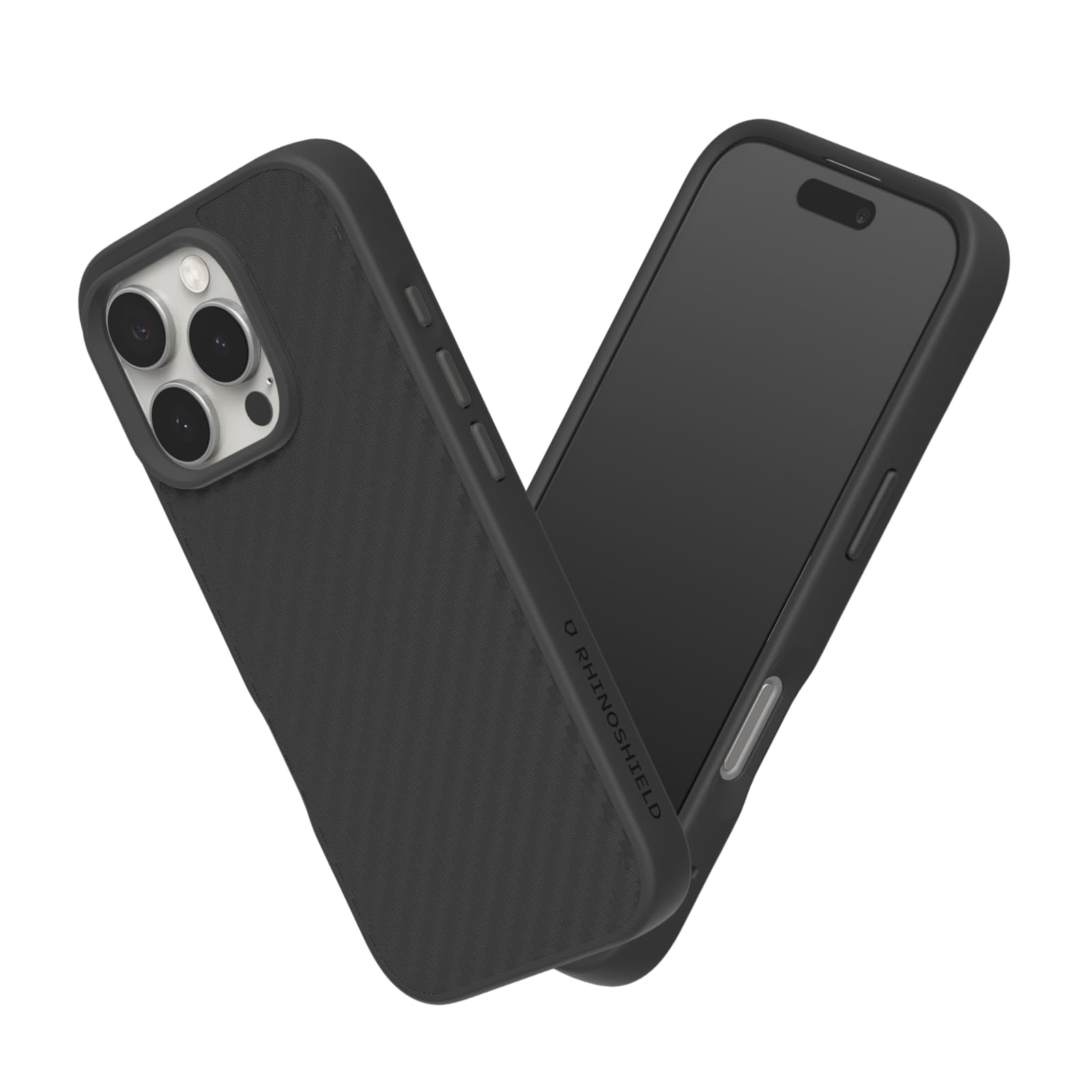 RHINOSHIELD SolidSuit Case Compatible with [iPhone 16 Pro Max] | Shock Absorbent Slim Design Protective Cover with Premium Matte Finish, Camera Control Cutout Design - Carbon Fiber-Black