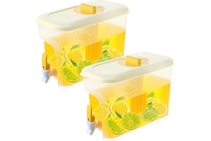 2Pack Drink Dispenser for Fridge 1 Gallon Beverage Liquid Drink Container with Spigot for Party Upgraded Gallon Water Dispens