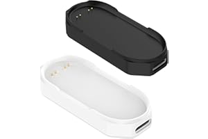 RUENTECH 2Pack Charging Base for PLAUD Note Pin Charger, Magnetic Charging Stand Charging Base for PLAUD NotePin Voice Recorder (Black&White)