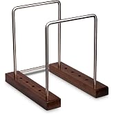 Optage Audio 35 LP Vinyl Record Storage Holder, Solid Walnut, Adjustable | Solid Walnut and Steel, Holds 25-35 LPs, Adjustable Positions, No-Tool Assembly, Non-Slip Base, 3-yr Warranty
