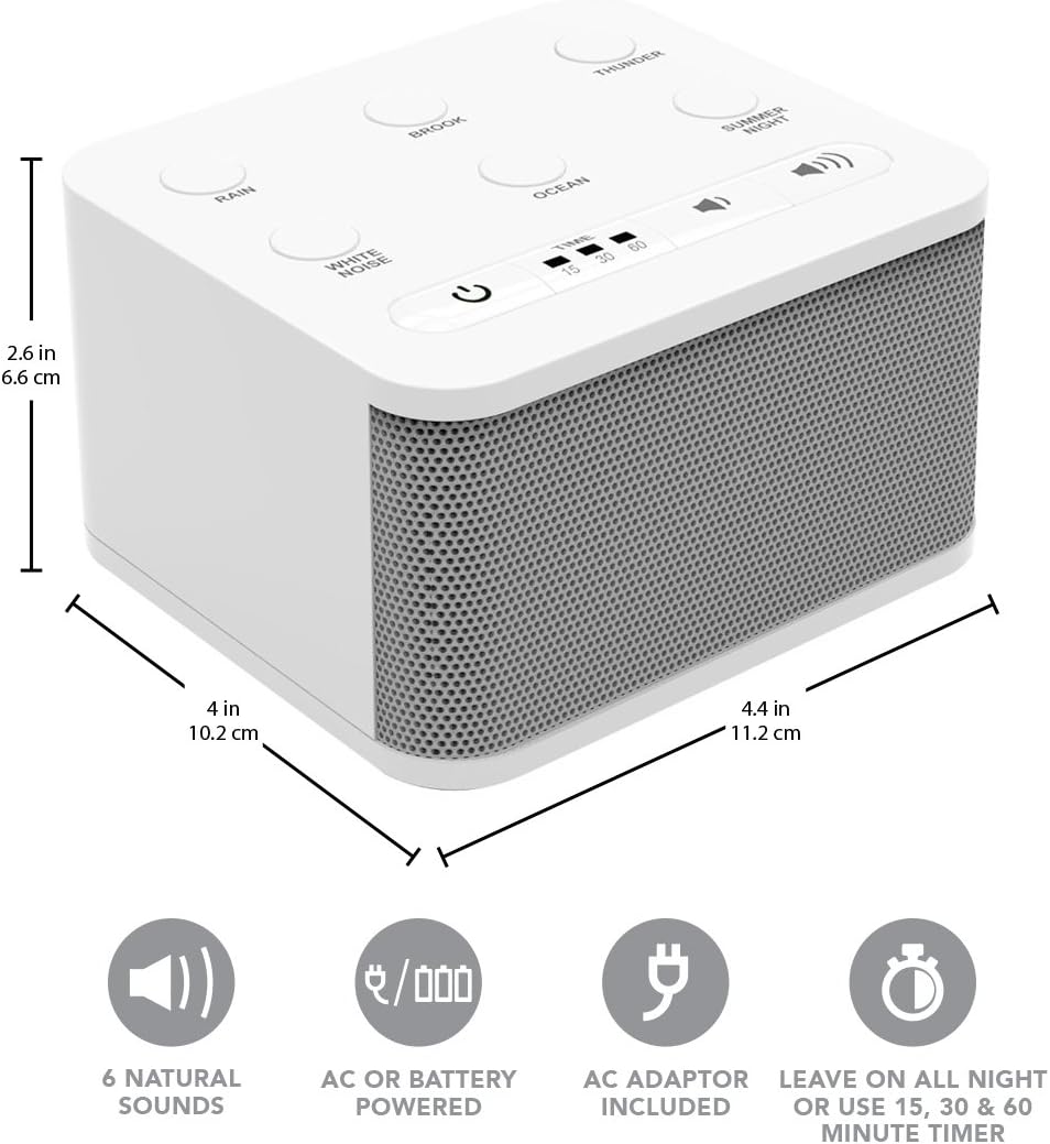 Big Red Rooster 6 Sound White Noise Machine | Sound Machine for Sleeping | Portable White Noise Machine for Office Privacy | Travel Sound Machine Baby | Plug in Or Battery Operated: Health & Personal Care