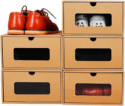 FLM Faltbare Aufbewahrungsboxen - 5er-Set Schuhboxen aus Kraftpapier