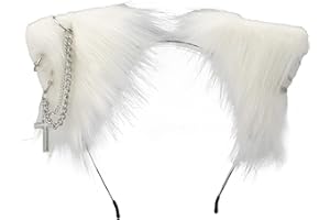 VIGVAN Cat Cosplay Ears Accessories Punk Gothic Cross Cat Ears Headbands Clips