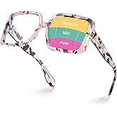 VISOONE Oversized Progressive Multifocal Anti-Fog Reading Glasses with Blue Light Blocking Fashion Readers Women Harvard