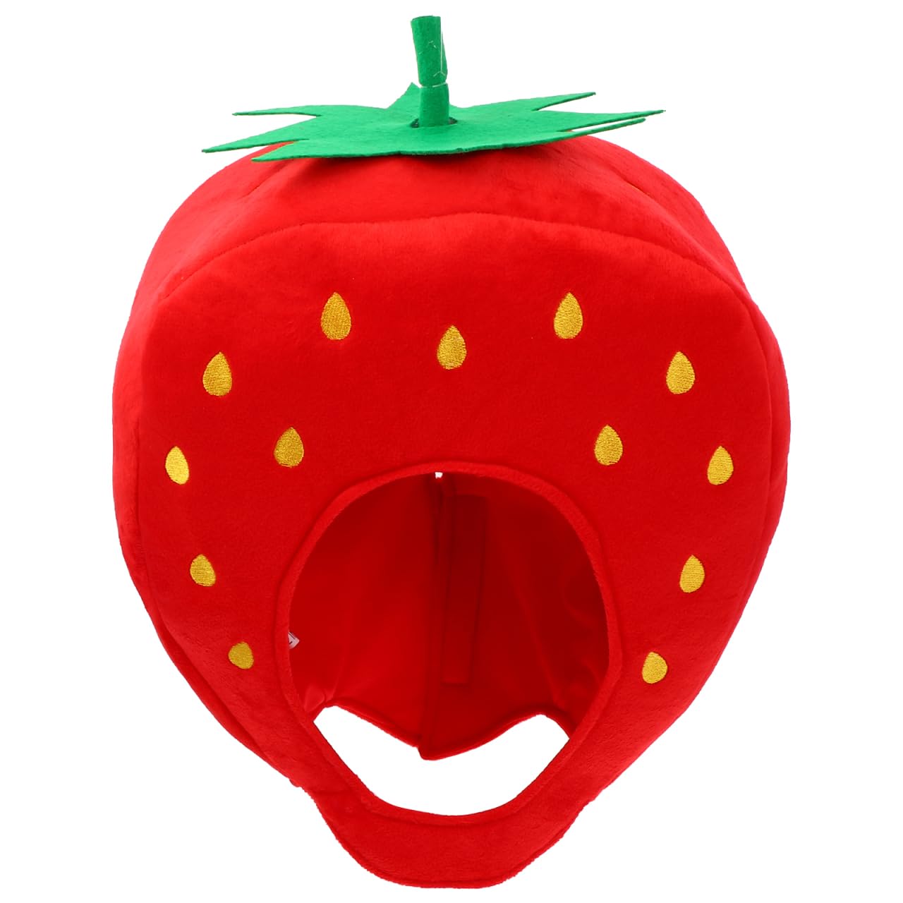 BESTonZON Strawberry Hat for Kids Soft Plush Cosplay Headwear Cartoon Photo Prop 13.78X10.98X5.91 Inches Fun Dress-up Accessory for Parties