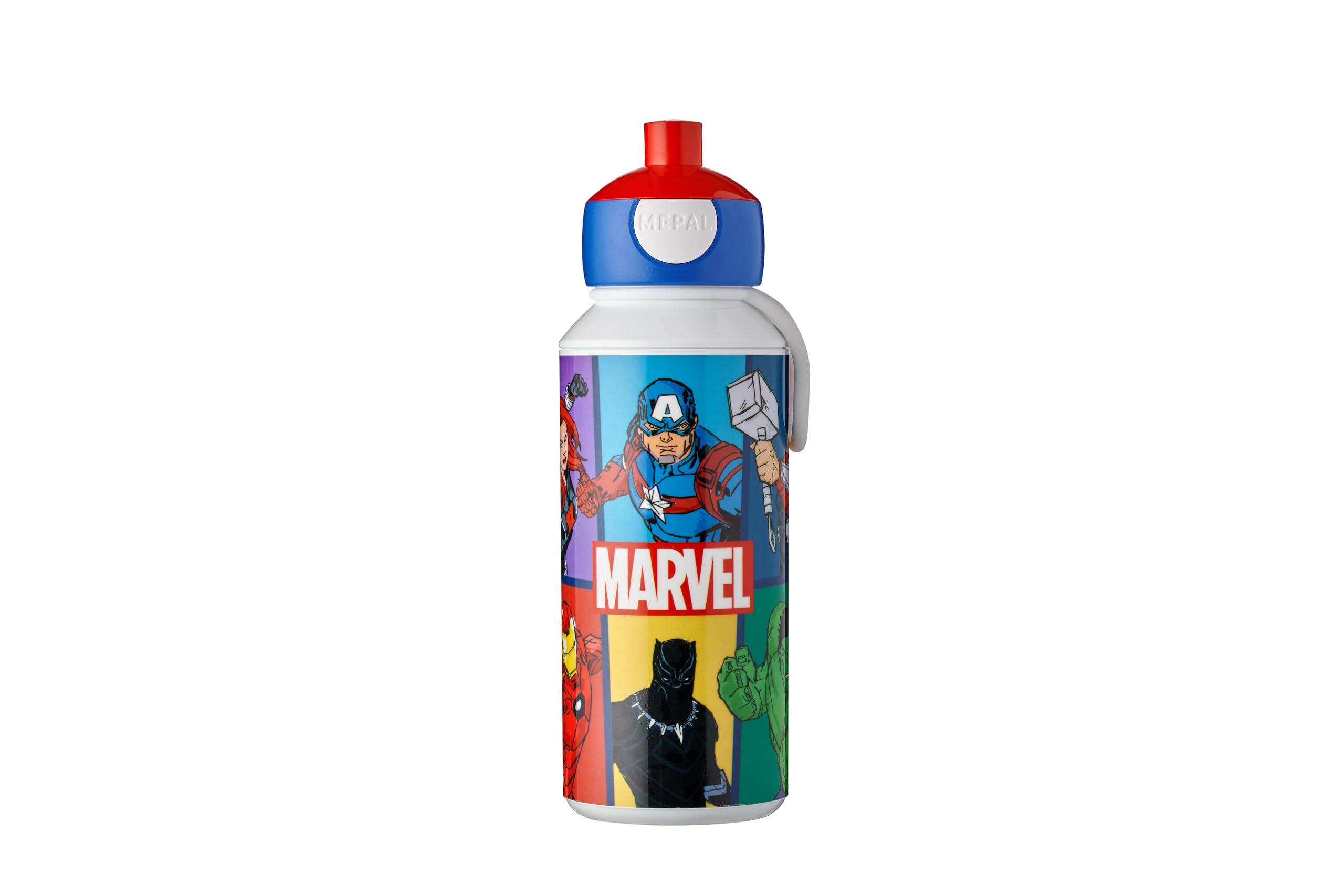 Mepal - Drinking Bottle Pop-up Campus - Drinking Bottle - Leak Proof Drink Bottle For School - BPA-free & Dishwasher Safe - 400 ml - Avengers