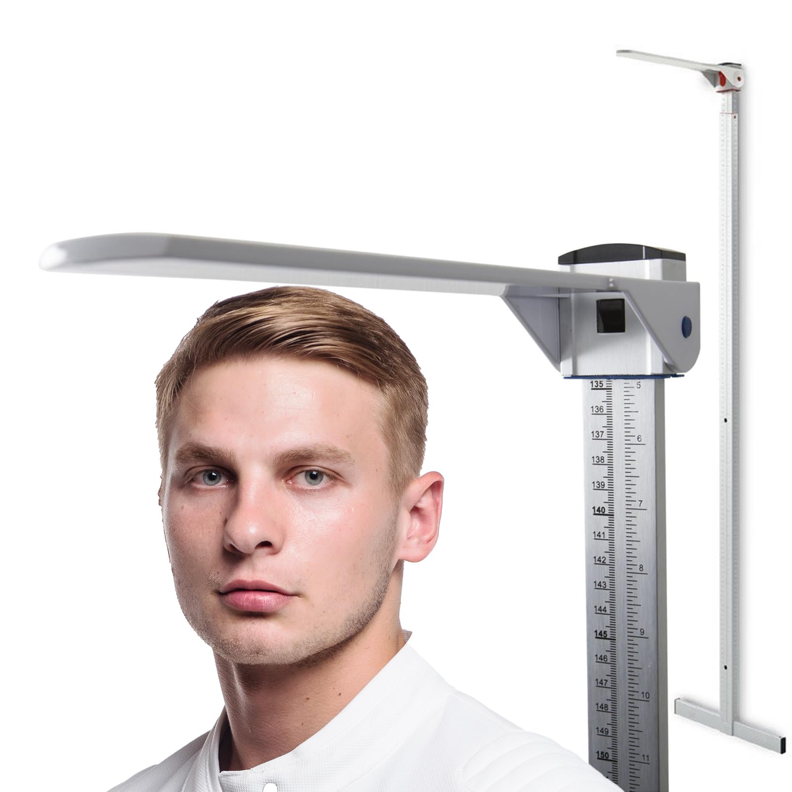 Photo 1 of ***PARTIAL SET/ MISSING BASE** Helsevesen Wall Mounted Stadiometer Professional Aluminum Alloy Telescopic Height Rod, MR-230 Full Size 2” to 90” for Adults and Kids, Medical Office, Home, Gym Height Measuring Device