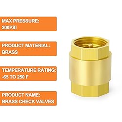 GASHER 1PCS Brass Check Valve 1-1/4" Female