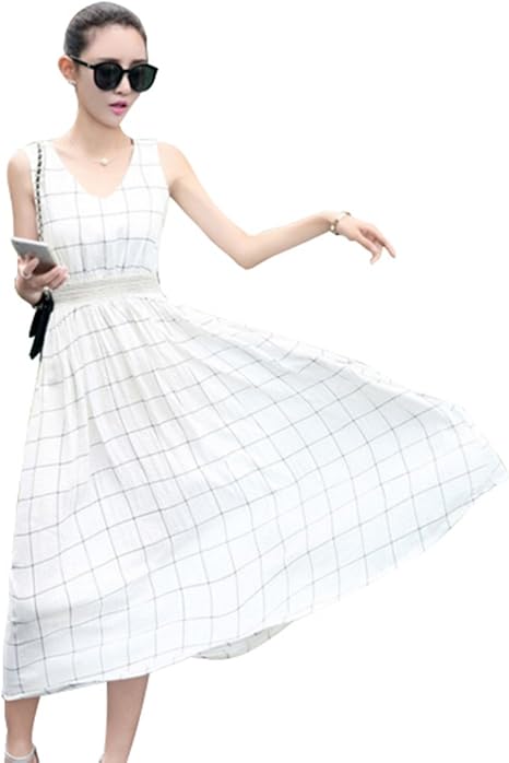 Amazon Liange Ai リアンジュ アイ レディース ワンピース 春コーデ シンプル ブロックチェック オリジナルポーチ付き ワンピース チュニック 通販