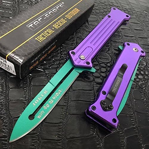 Only US NEW! TAC-FORCE Joker "Why So Serious?" Green Blade Rescue Pocket Knife