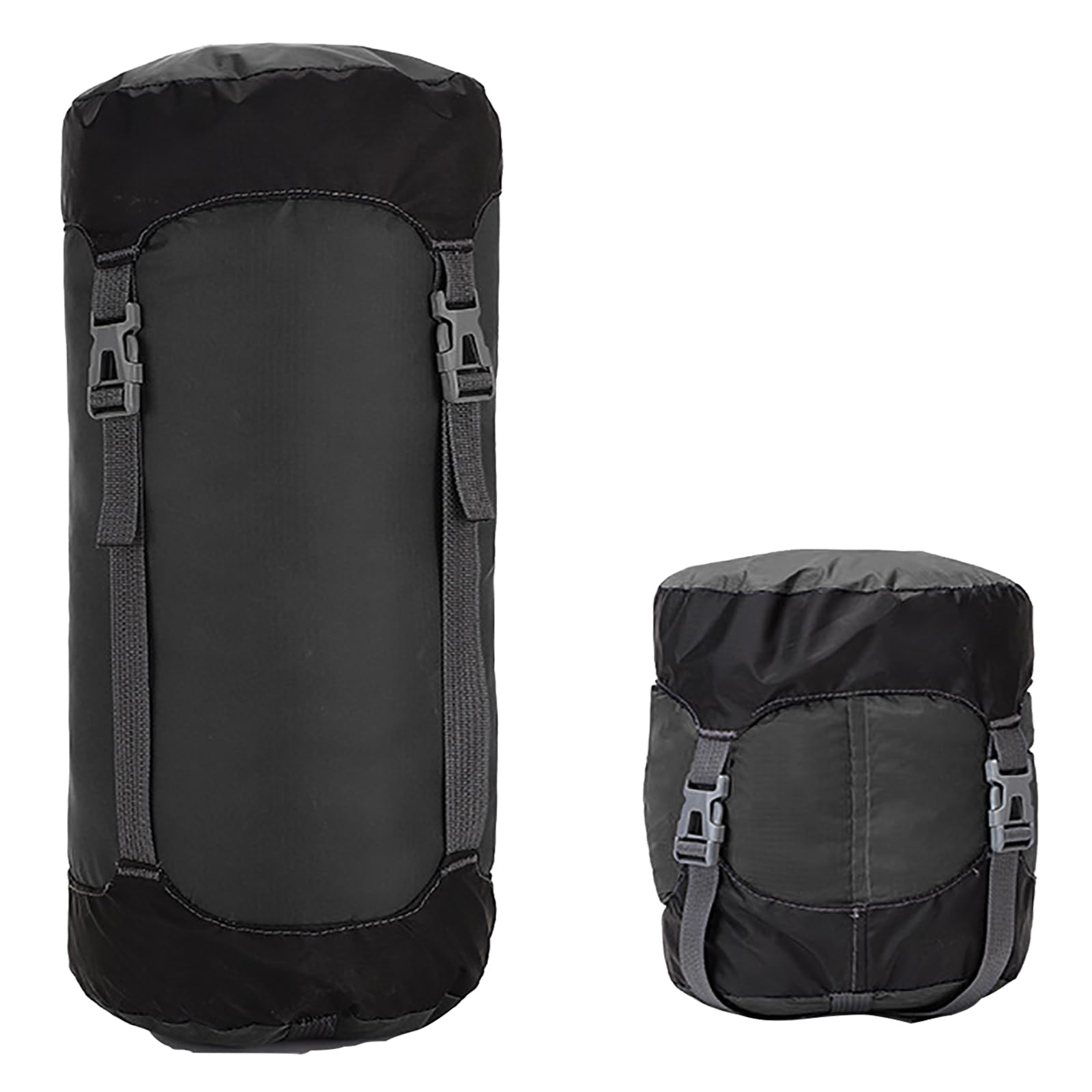 Compression Stuff Sack for Sleeping Bag,11L/18L/30L/45L Lightweight Waterproof Compact Compression Nylon Stuff Sack StorageBag,Travel Compression Bag for Camping,Backpacking,Clothes Storage (Black, L)