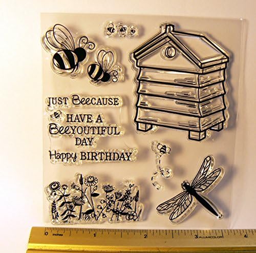 Bee, Beehive Clear Rubber Stamp Sheet