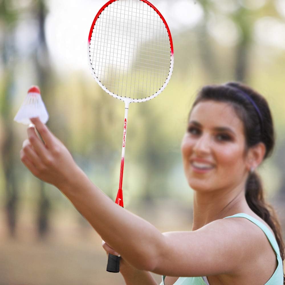 Portzon 2 Player Badminton Racquets Set, Double Rackets, Lightweight & Sturdy Perfect for Beginner, 1 Carrying Bag Included, 2-Packs (Badminton Racket Set) : Sports & Outdoors