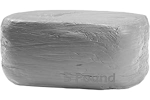 ReArt Natural Air-Dry Clay 5lbs, for Sculpting, Wheel Throwing, Hand Building, All-Purpose Modeling Clay 5lbs for Sculpting (Gray 5LBs)