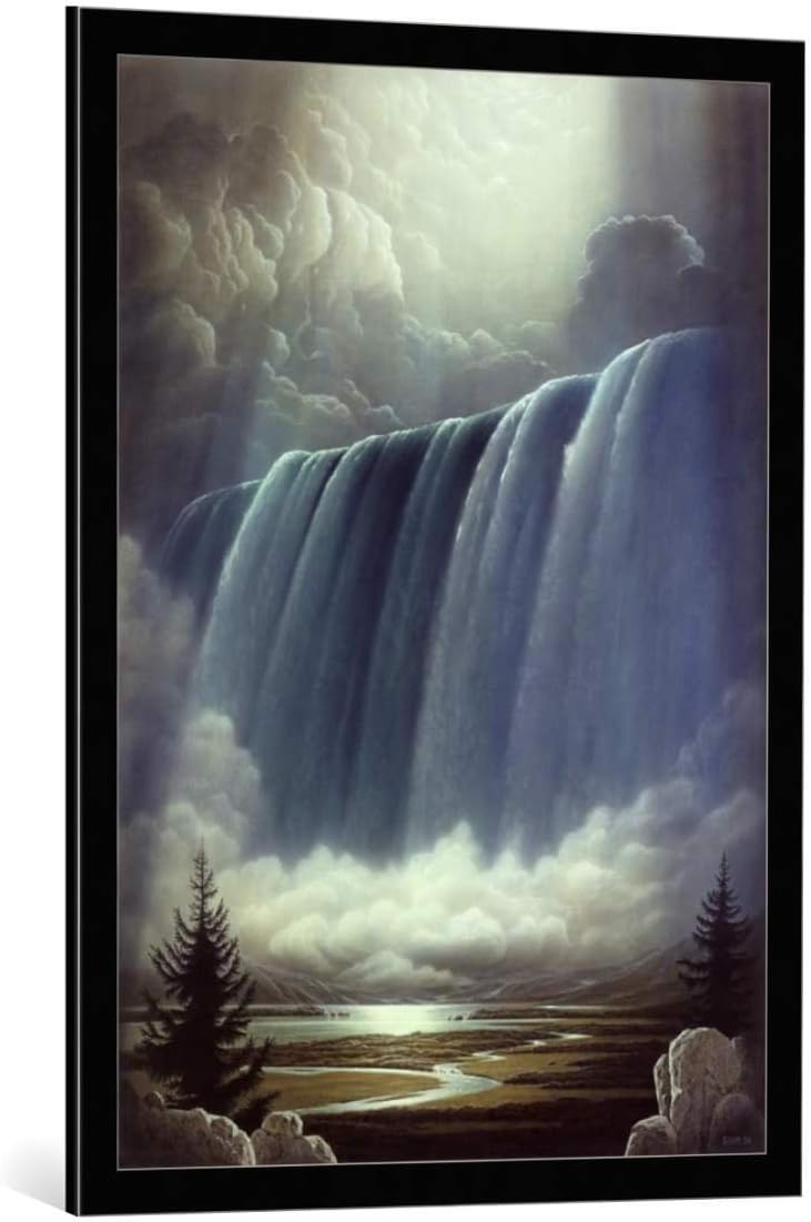 Kunst für Alle Framed Art Print: Hans-Werner Sahm Wolkenbruch - Decorative Fine Art Poster, Picture Frame, 25.2x35.4 inch / 64x90 cm, Black/Edge Grey