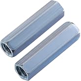 Wensilon(20 pcs) 1/4"-20 Coupling Nuts zinc, Extended Hexagon Plated Steel Rod Coupling Nuts