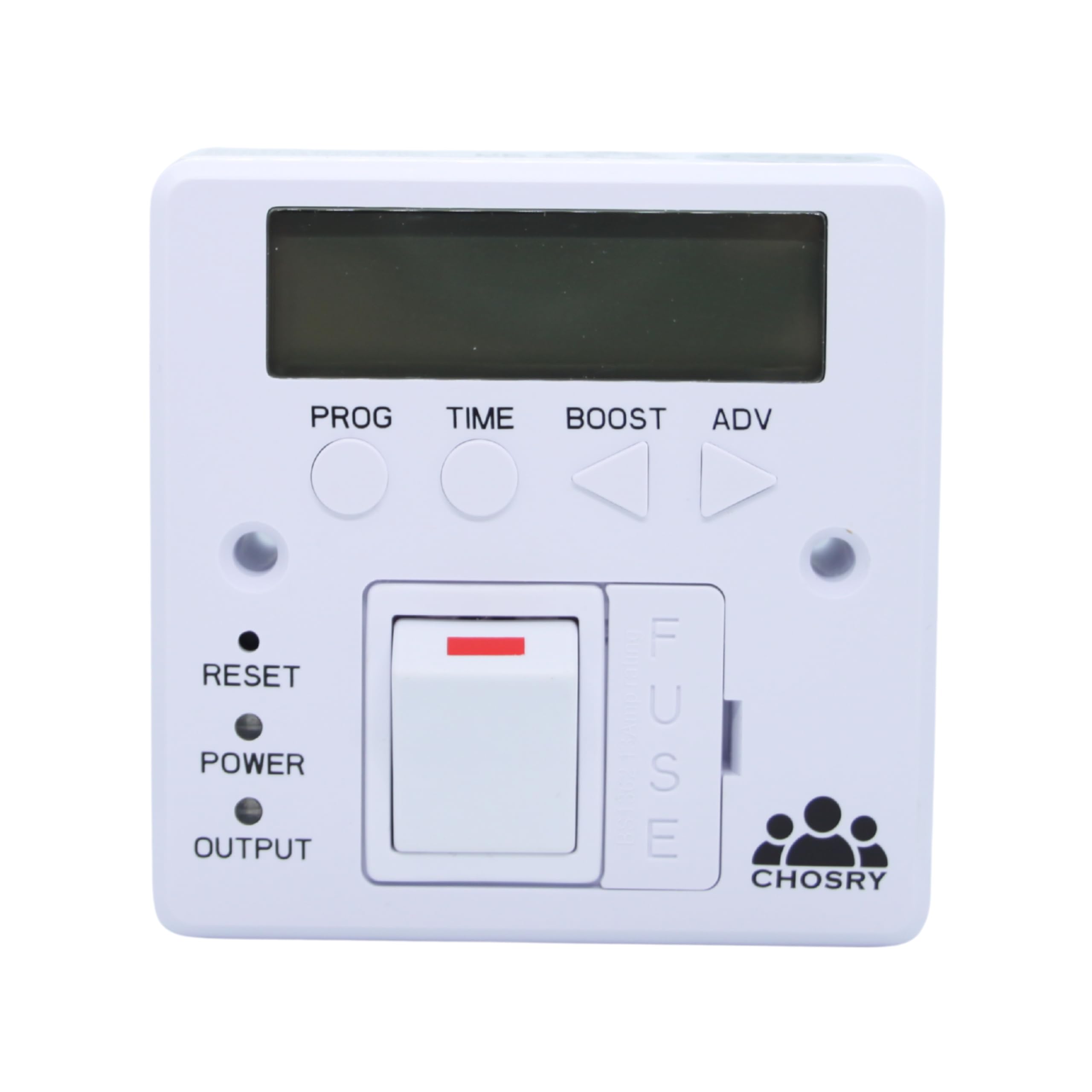 CHOSRY Programmable Fused Spur Timer Switch for electric towel rails, heating, and lighting (7 day, 24 hours) (if showing as unavailable, please visit our store at chosry dot com)