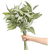 Ling's Moment Artificial Plants Eucalyptus Leaves Branches,10Pcs 17.7"Tall Fake Greenery Filler w/Stems, Lifelike Texture Plant Decor for Wedding Bouquets/Table Centerpieces, Outdoor/Party/Room/Office