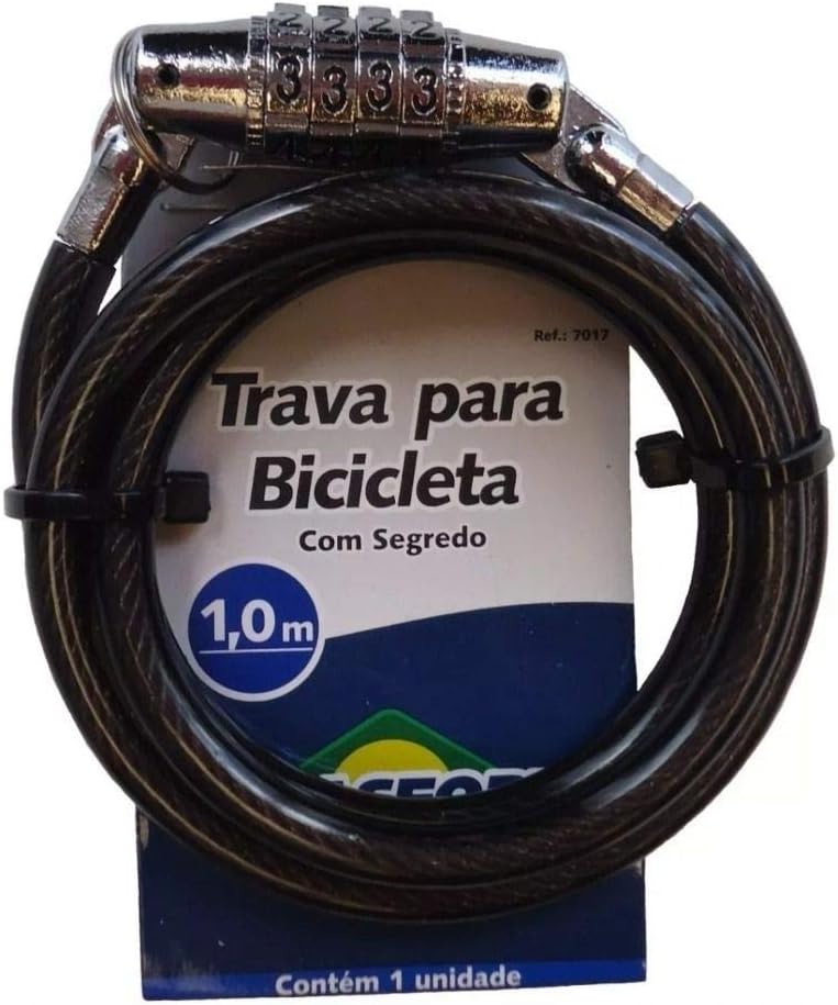 Cadeado Trava Anti-Furto Com Senha Segredo Para Estepe, Moto Ou Bike Por Brasfort