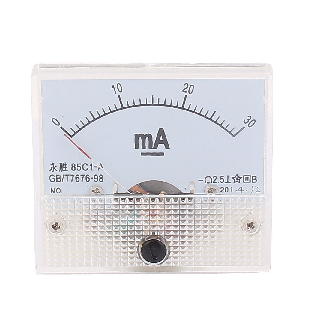 Sourcingmap Analog Current Panel Meter Without Pulse DC 0-30mA 85C1 65x47x57mm for Circuit Testing Ampere Tester Gauge