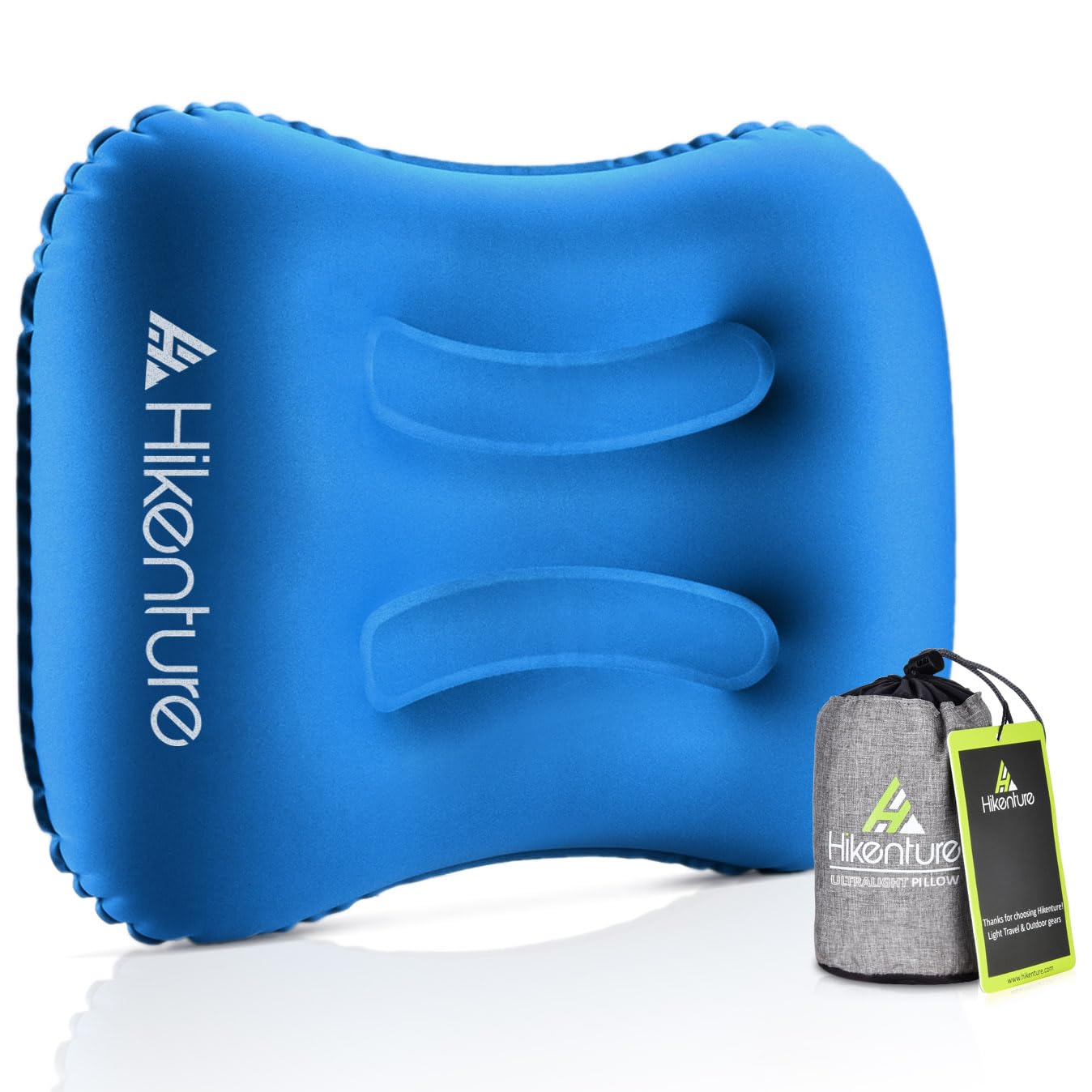 HIKENTURE Inflatable Camp Pillow Lightweight Travel Pillow - Comfortable Portable Compact Outdoor Pillow for Camping, Backpacking, Hiking - In Airplane, Car, Beach, Office (DARK BLUE)