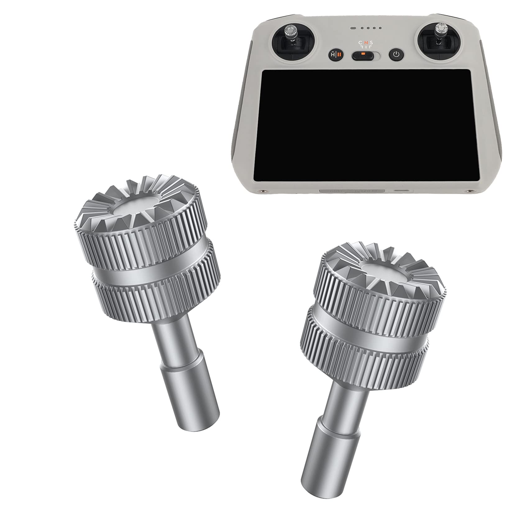 Hensych 1Pair 2g Aluminum Alloy Joystick for Mini 3 Pro with Screen Remote Control Thumb Rocker Stick Detachable Joystick Rod for D-J-I RC Accessories(Titanium)
