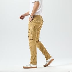 Plaid&Plain Men's and Women's Khaki Cargo Pants