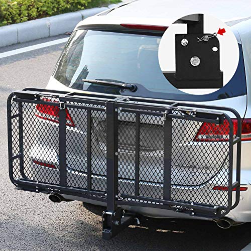 Leader Accessories Hitch Mount Cargo Basket With High Side Foldable