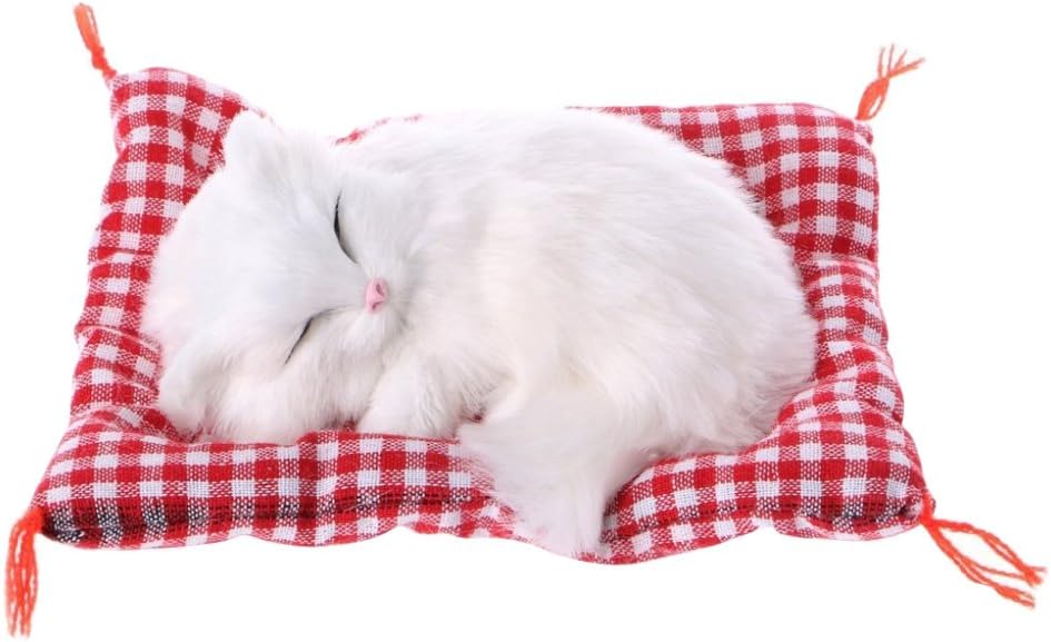 Sizet Simulation Cats Sleeping Cats with Sound Plush Orange Tabby Soft Toy Perfect 2020 New Year Gift