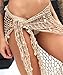 BeadChica Women Crochet Beach Cover up Fishnet Sarong Wrap With Shells Pailletes