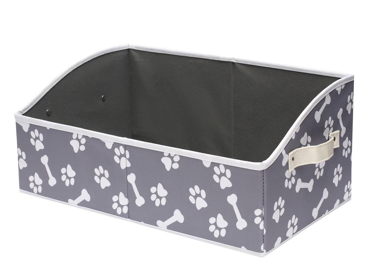 Geyecete Large dog toy bin dog toy box storage box-Foldable Fabric Trapezoid Organizer Boxes with Handle (Bone claw)