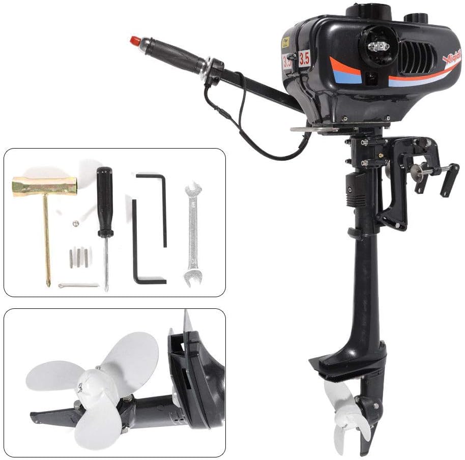 Outboard Engine Motor 3.5 HP 2.5KW Inflatable Boat 2-Stroke CDI Water Cooling System 10km/h